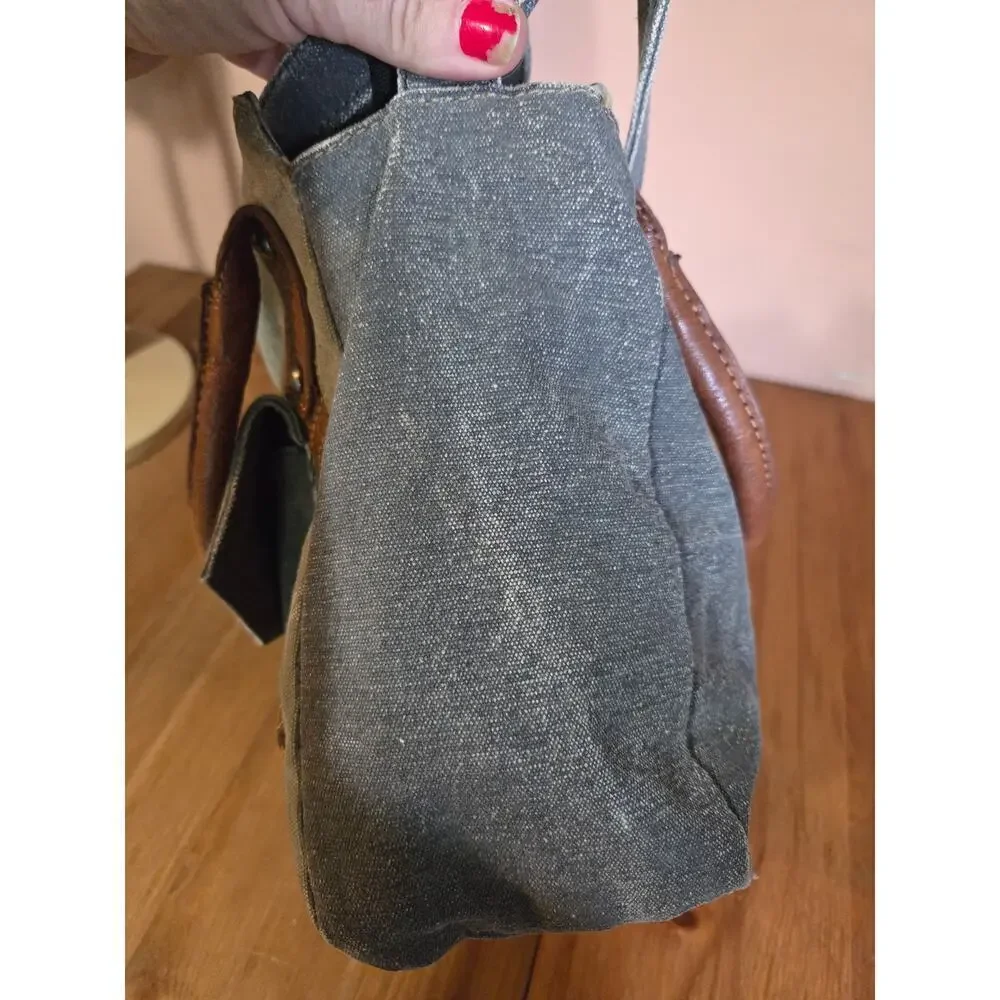 B Mona Crossbody Handbag Boho Cotton and Leather Medium Size